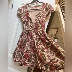 VNTG floral boho mini dress size S